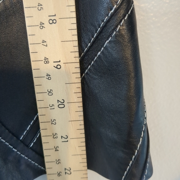 Zerimar Leather Jacket Women's Small Black Stitching Spanish Matrix Biker Party - Picture 10 of 10